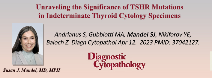 Susan Mandel Diagnostic Cytopathology Publication April 2023